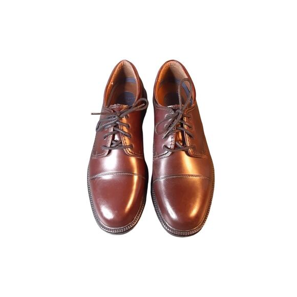 Dockers Mens 13M New Genuine Leather Dress Oxford Shoe Brown - Picture 1 of 9
